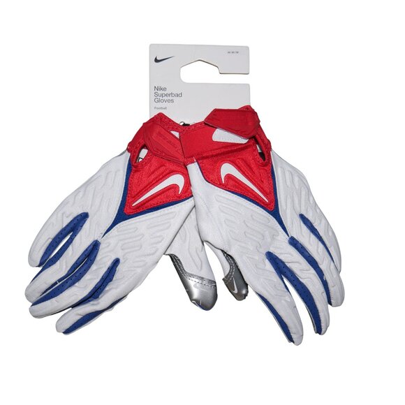 Nike Superbad 6.0 Padded Football Gloves Size M Red White Blue USA NWT - Picture 1 of 7